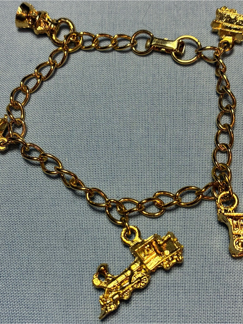 Girls' Gold Train Charm Bracelet - Kids Accessories